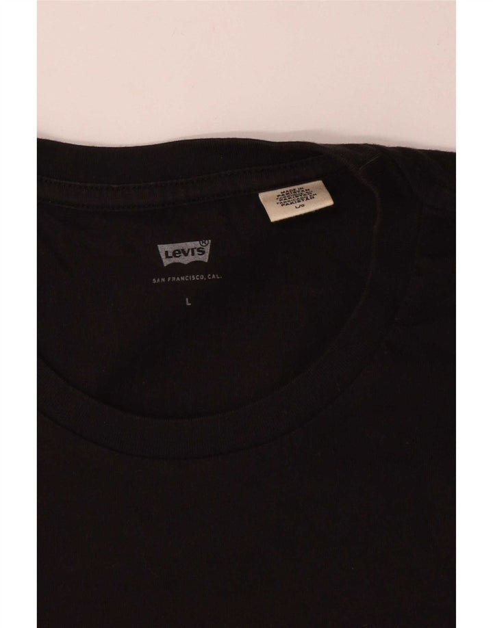 Levi's Camiseta gráfica para hombre Top grande de algodón negro