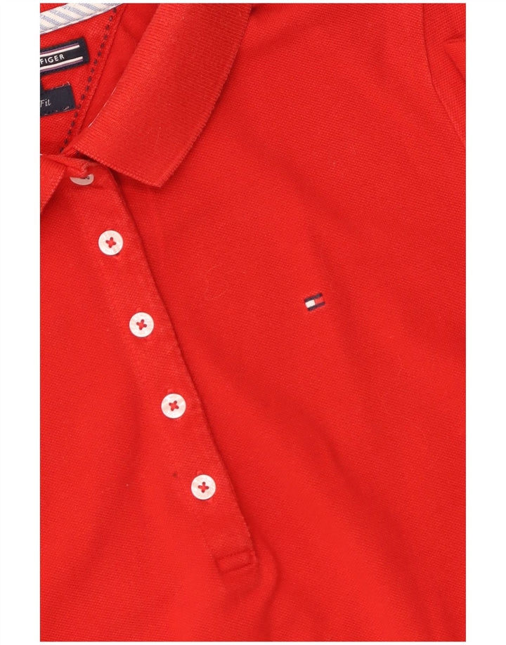 TOMMY HILFIGER Polo ajustado para mujer UK 40 Rojo mediano