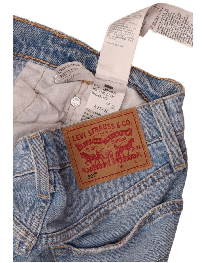 LEVI'S Vaqueros Rectos 501 Mujer W27 L32 Algodón Azul