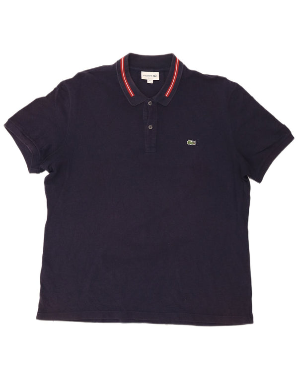 Polo Lacoste para hombre talla 7 2XL algodón azul marino