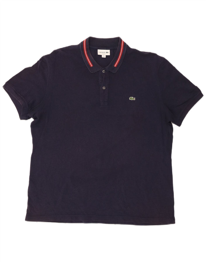 Polo Lacoste para hombre talla 7 2XL algodón azul marino