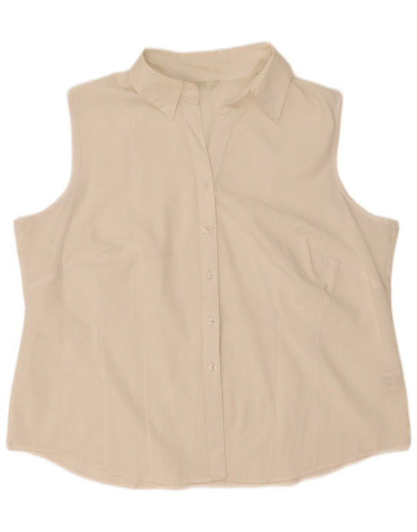 Marks & Spencer Camisa sin mangas para mujer UK 20 2XL Poliéster blanco
