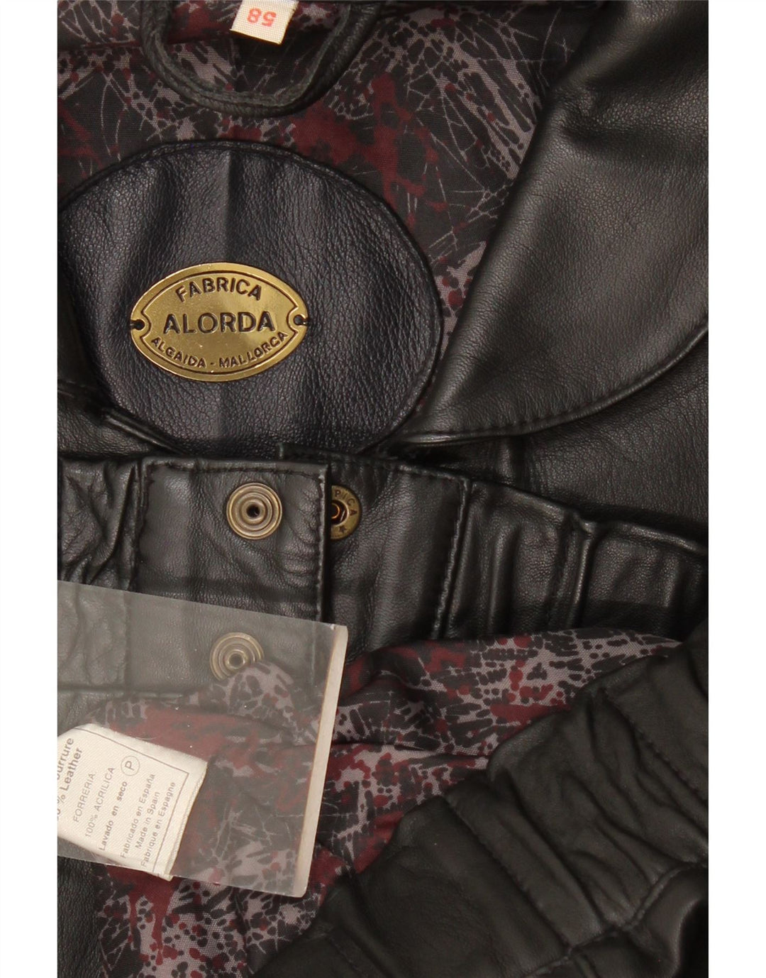 Chaleco de cuero vintage para hombre IT 58 3XL cuero negro