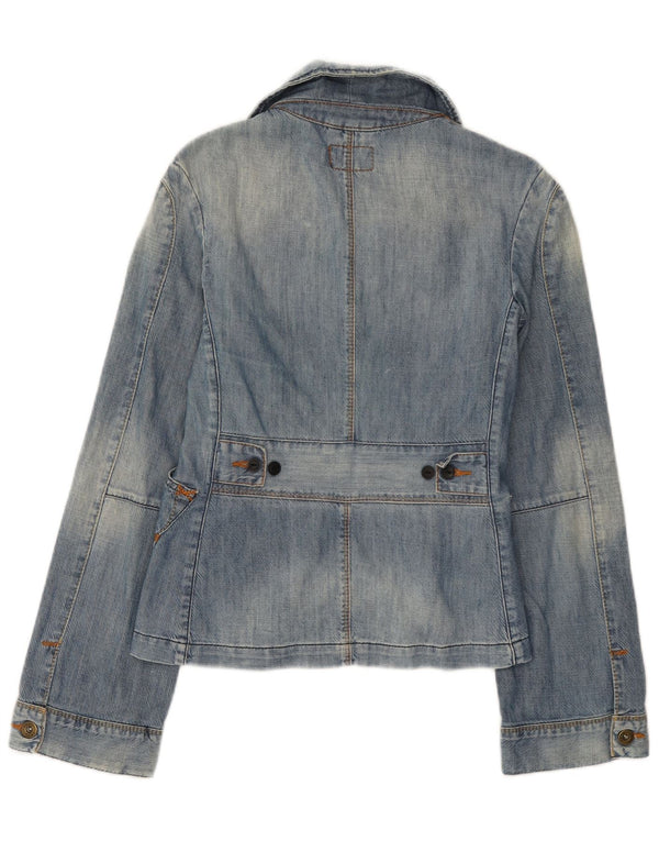 Lee Chaqueta Blazer Vaquera De 3 Botones para Mujer UK 10 Small Blue Cotton