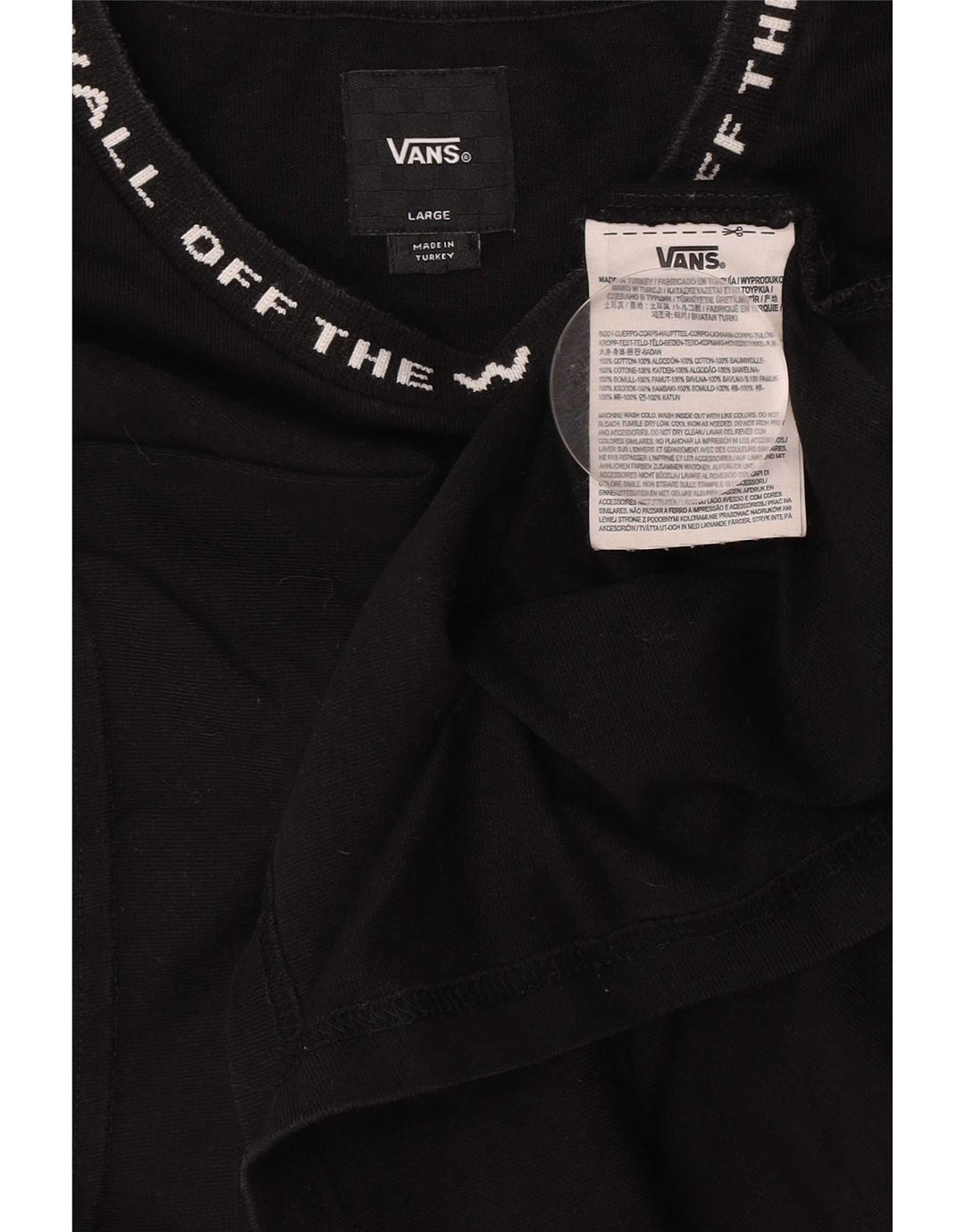 Vans - Camiseta gráfica para hombre, talla grande, algodón negro