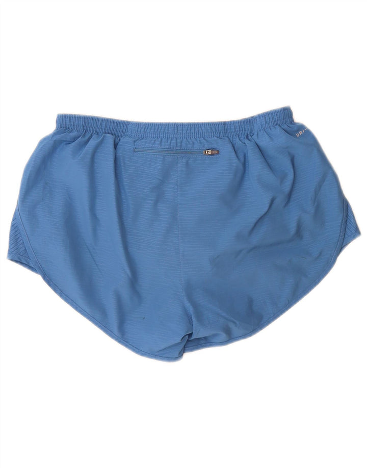 Nike - Pantalones cortos deportivos Dri Fit para mujer, talla 40, poliéster azul medio
