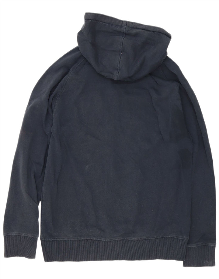 Timberland Hombre Zip Sudadera Con Capucha Suéter Medio Azul Marino Algodón