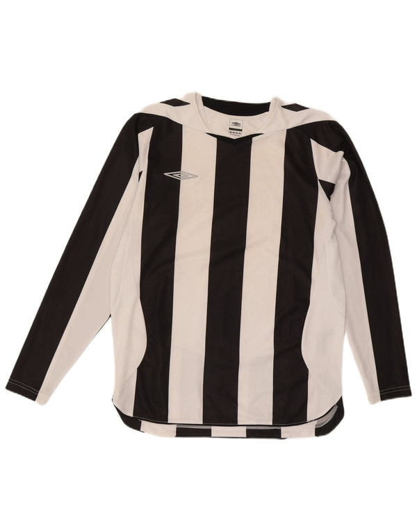 Camiseta Umbro Hombre Manga Larga Poliéster Rayas Blancas Medianas