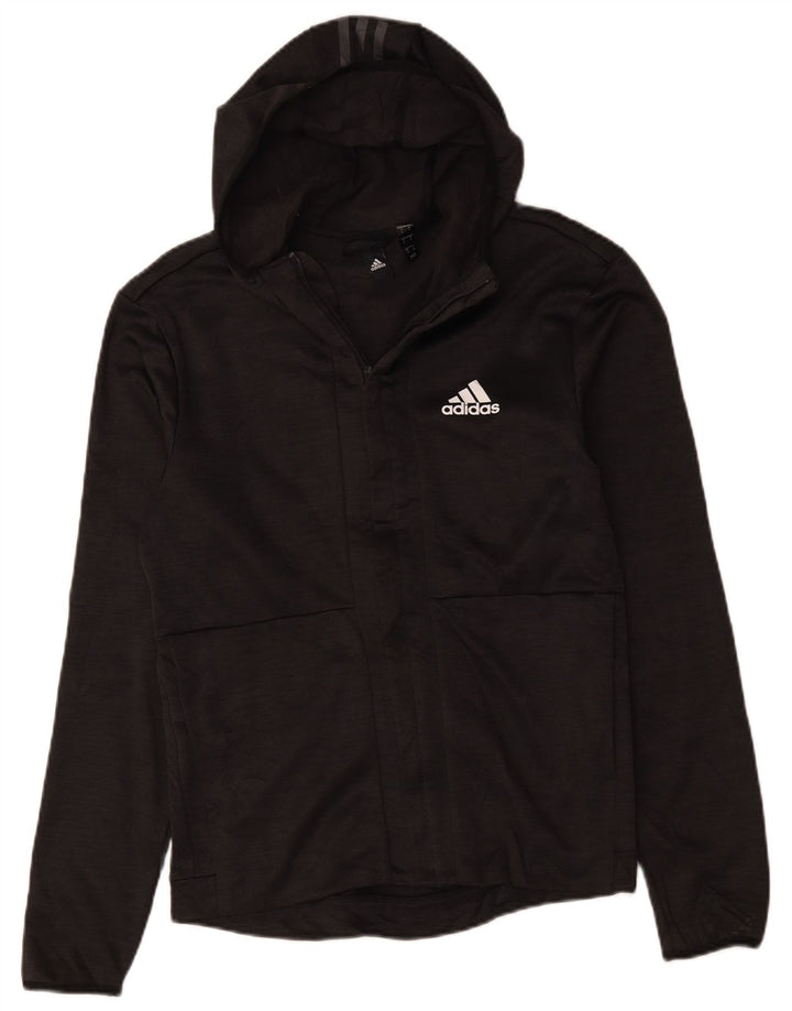 Adidas - Chándal con capucha para hombre, chaqueta superior, poliéster gris pequeño