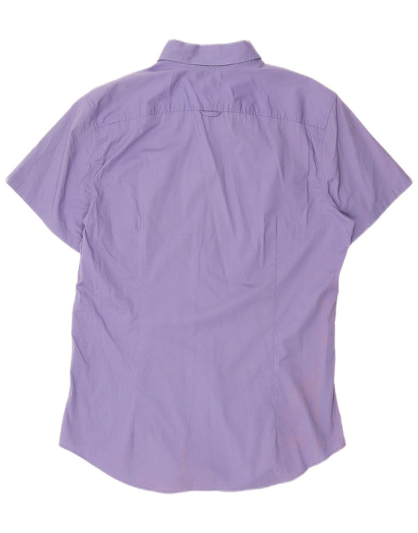 Benetton Camisa Manga Corta Hombre XL Morado Algodón