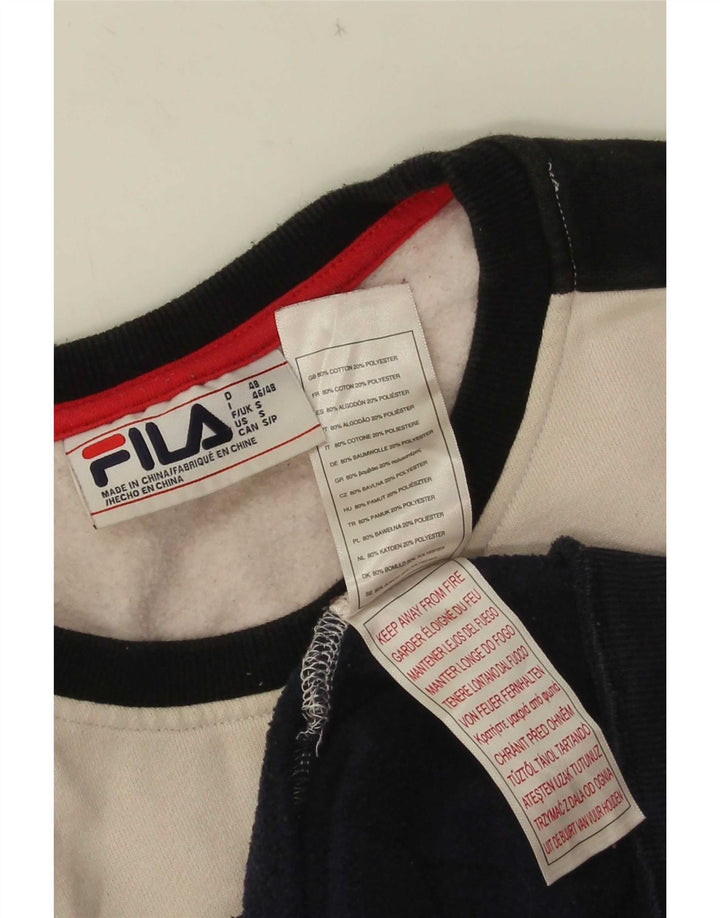 Fila Hombre Graphic Sudadera Jumper Small Multicolor Colorblock Algodón