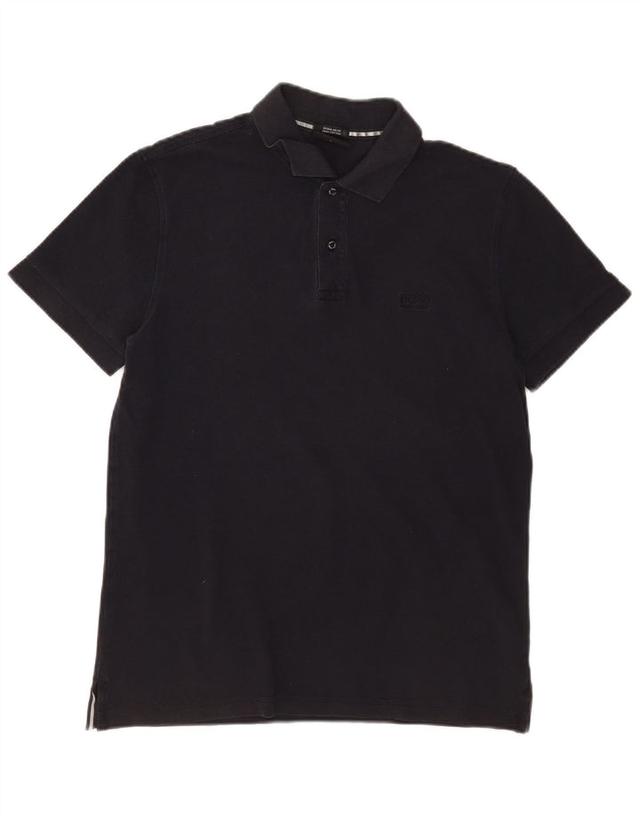 Hugo Boss Hombre Polo Regular Fit Algodón Azul Marino Medio