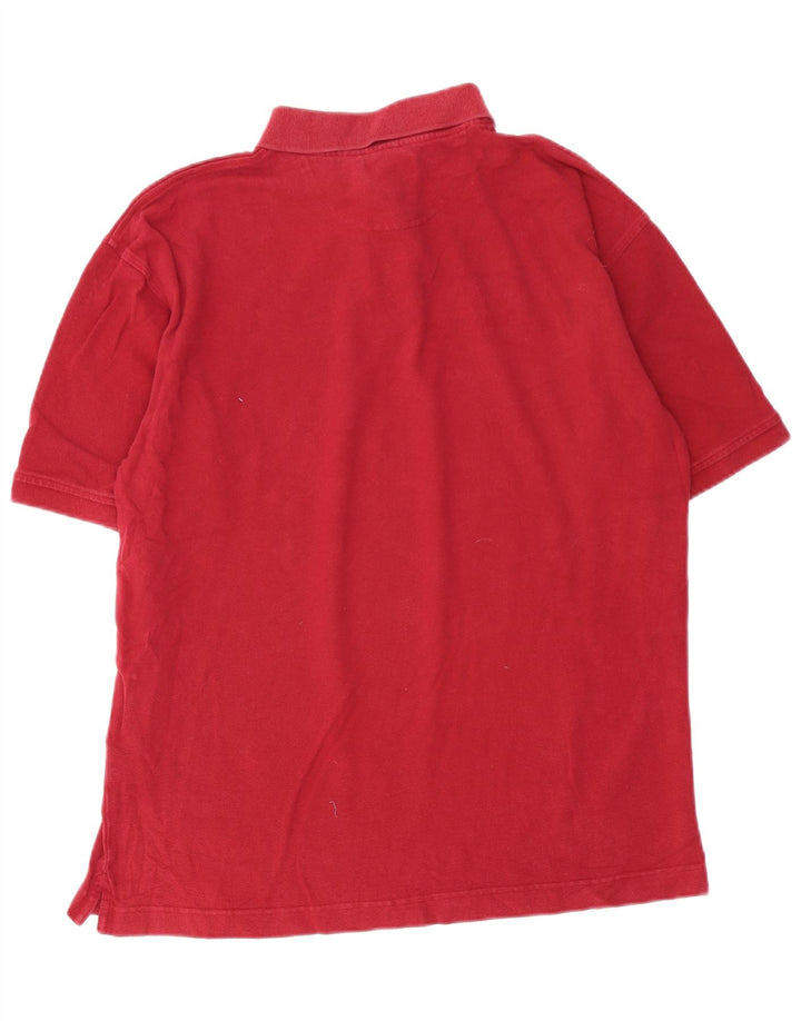 DOCKERS Polo para hombre grande de algodón burdeos