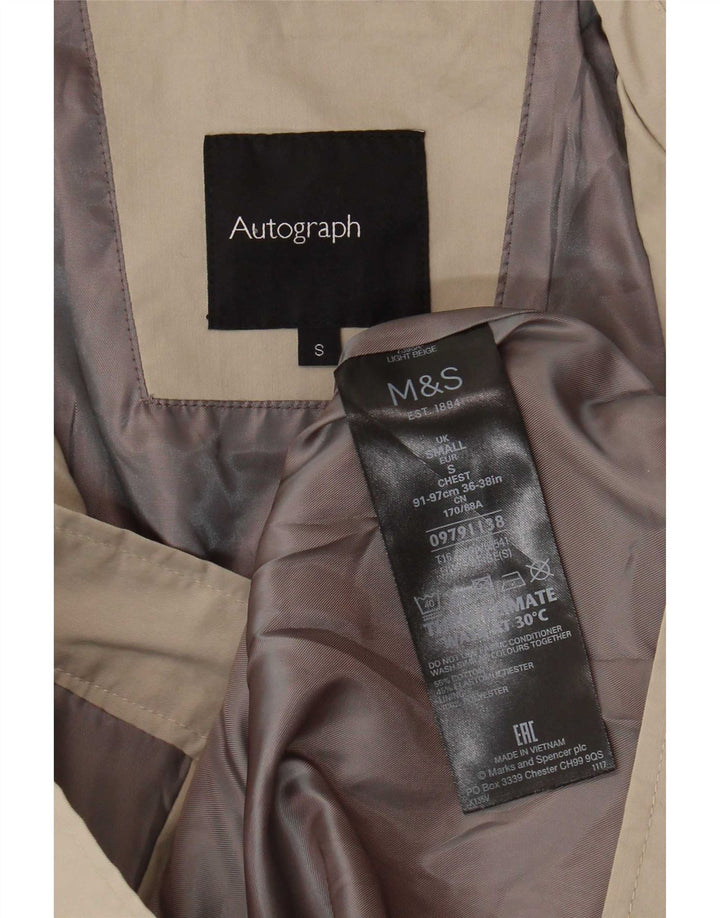 Marks & Spencer Chaqueta Bomber Autograph para Hombre UK 36 Small Beige Cotton
