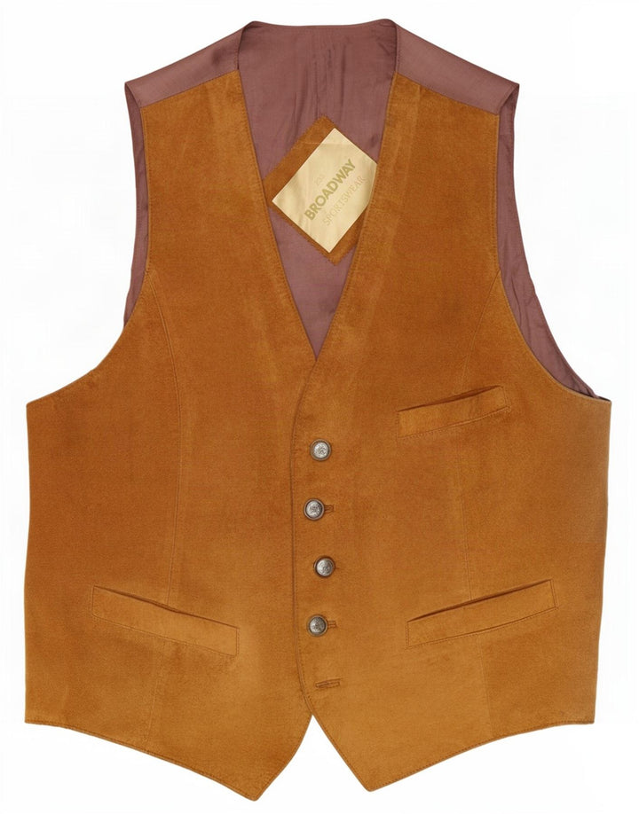Broadway Chaleco de ante para hombre IT 52 Cuero beige grande