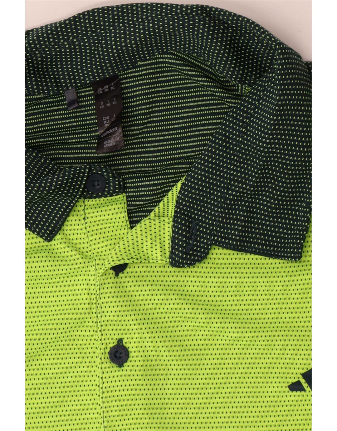 Adidas Polo para hombre 2XL Verde Colorblock Poliéster