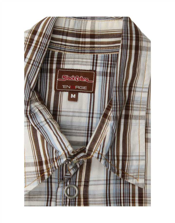 ENERGIE Mens Short Sleeve Shirt Medium Blue Check