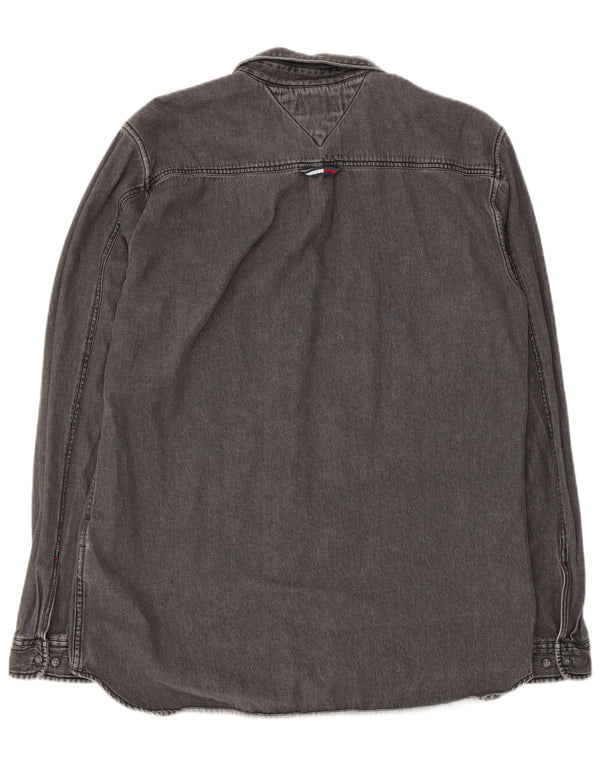 Tommy Hilfiger Camisa vaquera de corte regular para hombre Algodón gris grande