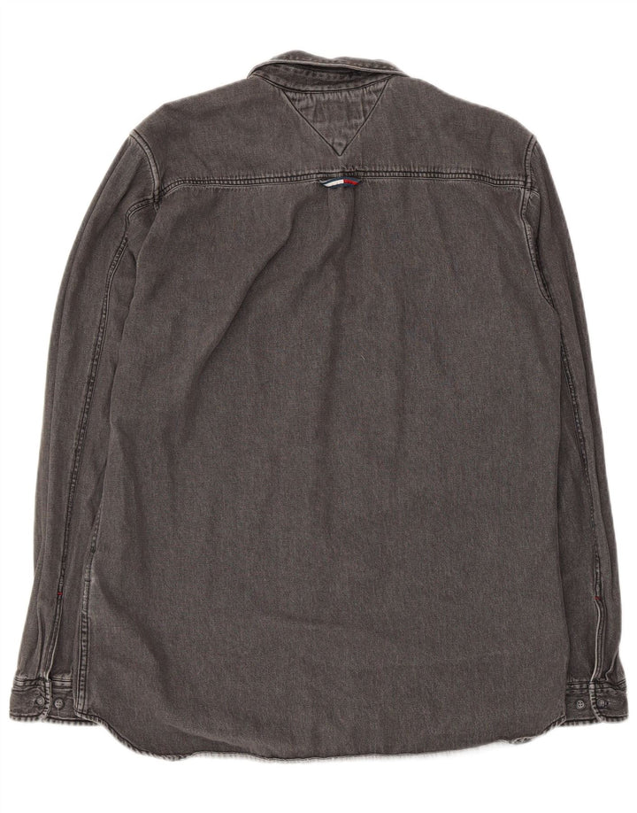 Tommy Hilfiger Camisa vaquera de corte regular para hombre Algodón gris grande