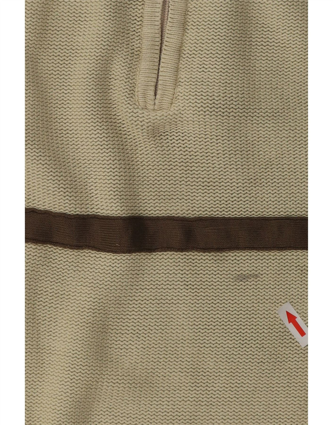 Weird Fish - Jersey para hombre con cuello y cremallera, algodón a rayas, color beige medio