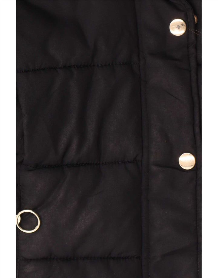 Topshop Chaqueta acolchada con capucha para mujer UK 8 Small Poliéster azul marino