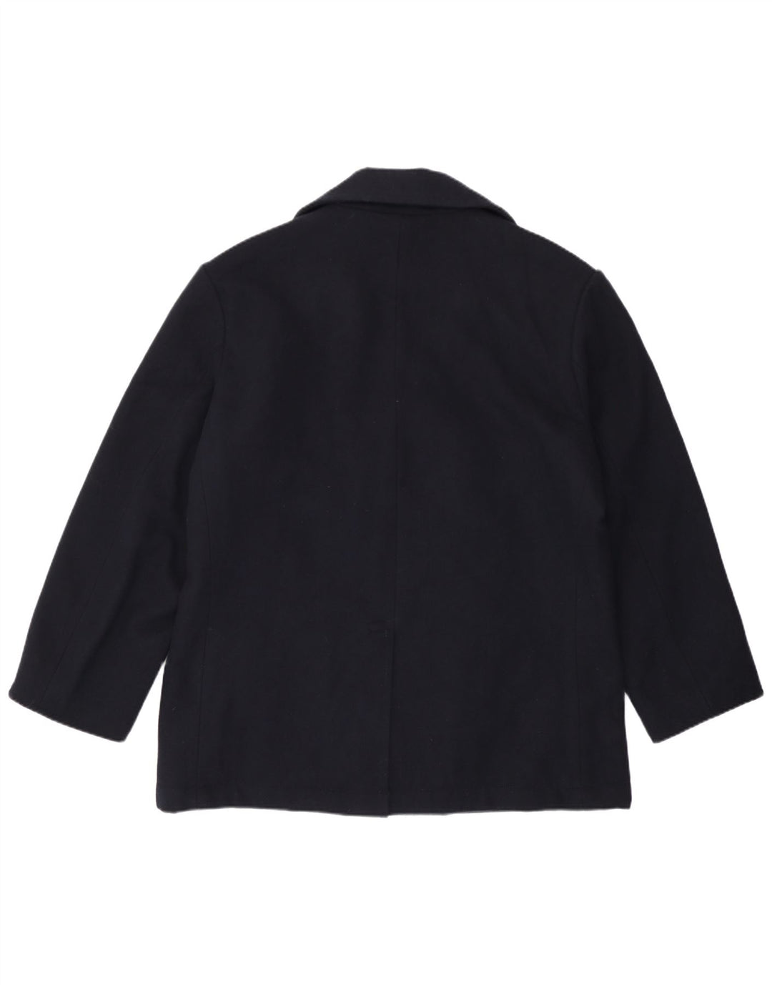 Vintage hombres guisante abrigo Reino Unido 42 XL lana azul marino