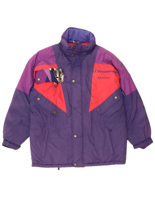 SERGIO TACCHINI Chaqueta de esquí con capucha para hombre UK 40 Large Azul marino Colorblock