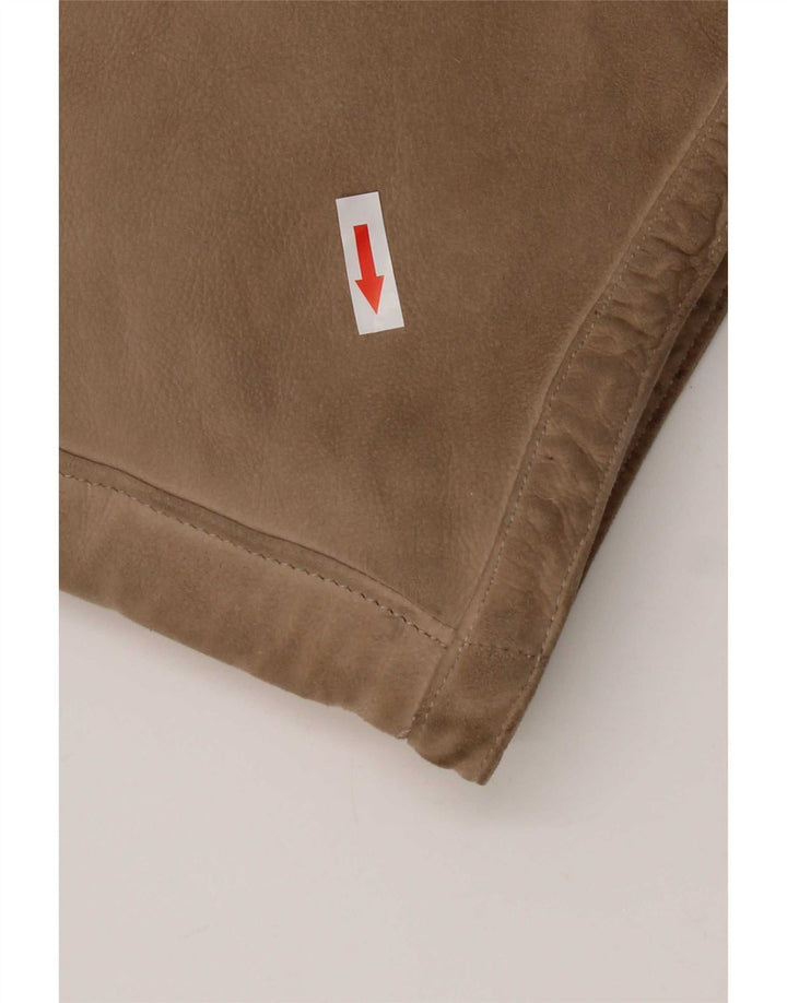 Vintage mujer 3/4 manga shearling abrigo Reino Unido 14 beige medio