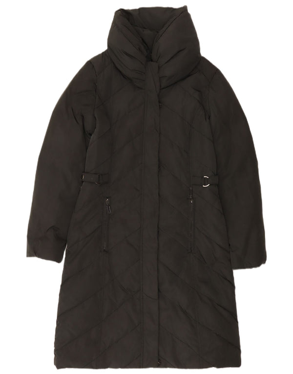 Monsoon Abrigo Largo Acolchado para Mujer UK 40 Small Poliéster Negro