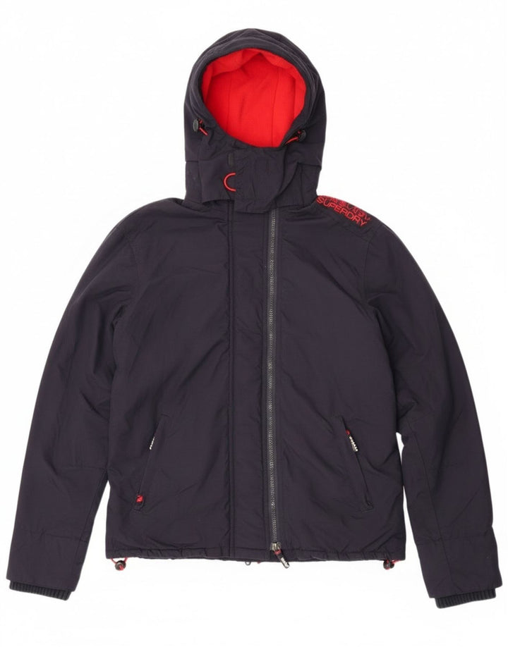 Superdry Chaqueta Cortavientos Estampada para Mujer UK 46 Grande Azul Marino
