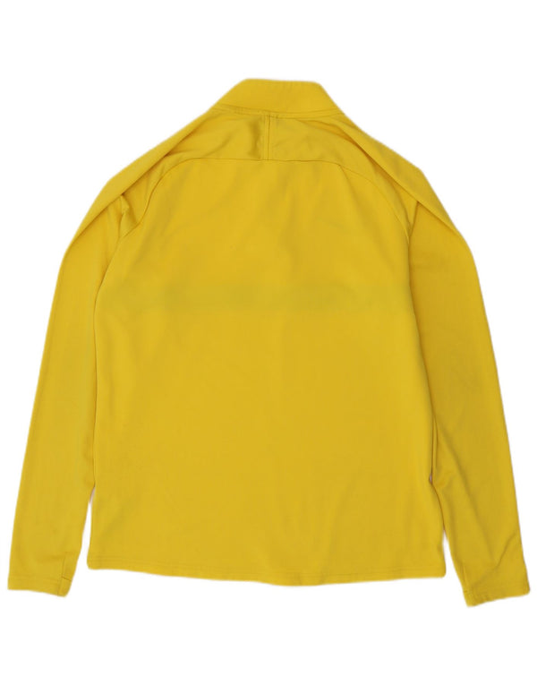Camiseta de chándal Nike Dri Fit con cremallera y cuello en bloques de color amarillo medio para hombre