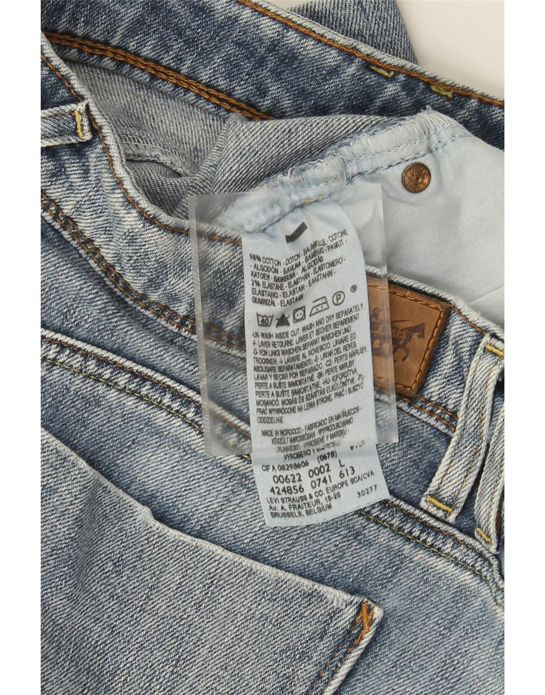 LEVI'S Minifalda vaquera para mujer grande W34 algodón azul