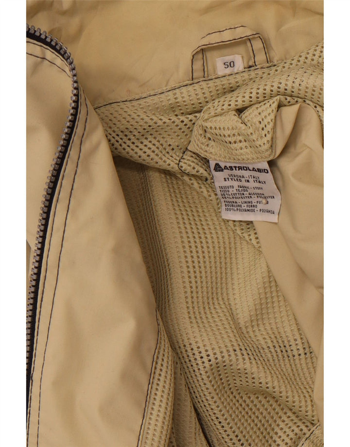 ASTROLABIO Chubasquero con capucha para hombre IT 50 Large Verde Colorblock Algodón