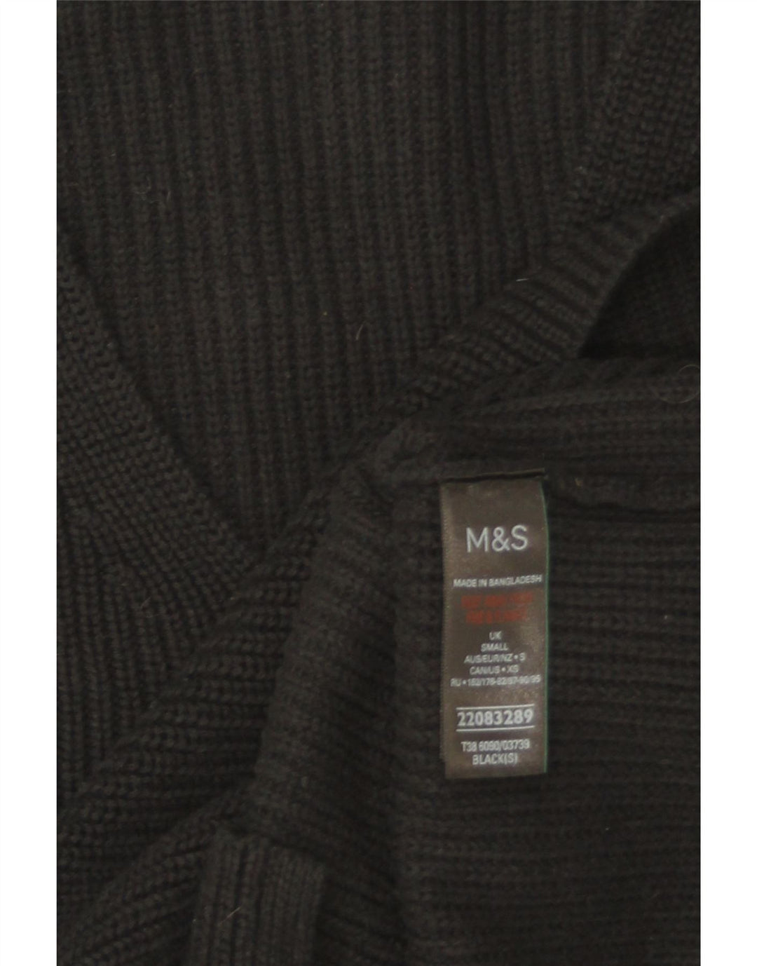 Marks & Spencer Suéter tipo jersey de gran tamaño con cuello en V para mujer UK 10 Small Negro