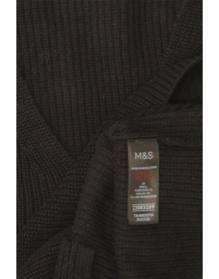 Marks & Spencer Suéter tipo jersey de gran tamaño con cuello en V para mujer UK 10 Small Negro