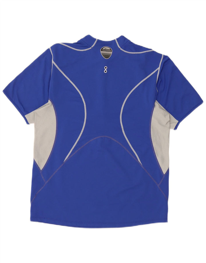 Nike Camiseta con cuello y cremallera para hombre UK 39/41 Poliéster color block azul medio