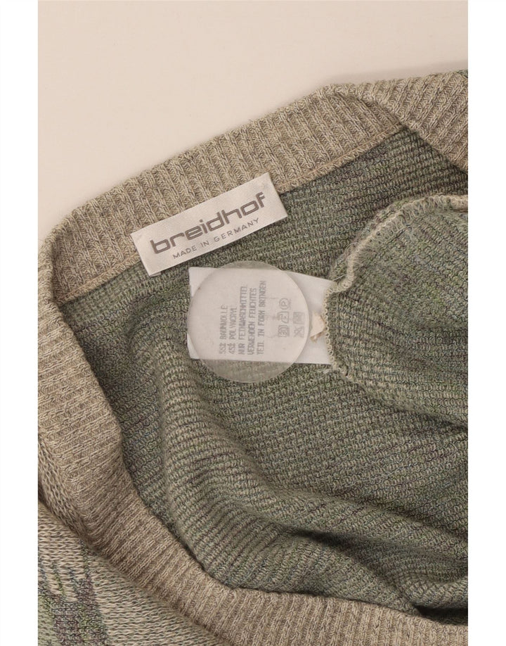 BREIDHOF Cárdigan para hombre EU 54 XL Algodón geométrico verde