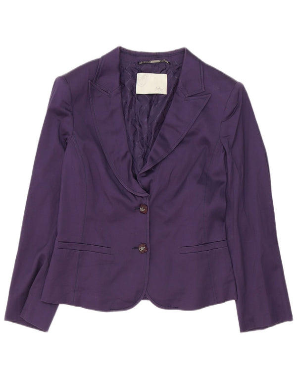 Byblos Conjunto de falda de 2 botones para mujer US 12 grande W32 algodón morado