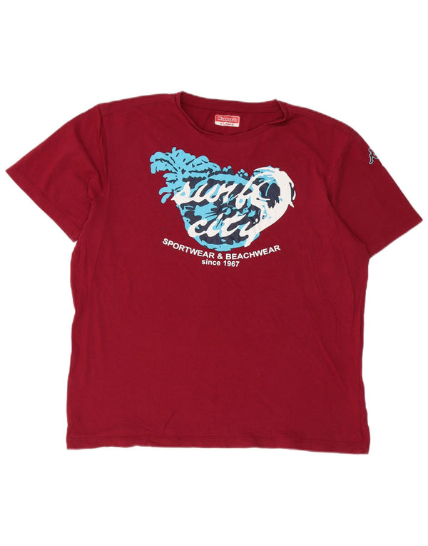Camiseta Kappa Mujer Graphic Top XL Borgoña Algodón