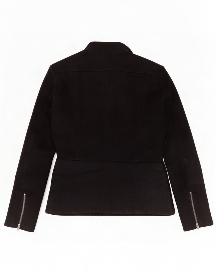 Chaqueta motera para mujer Reiss UK 10 Small Black Wool
