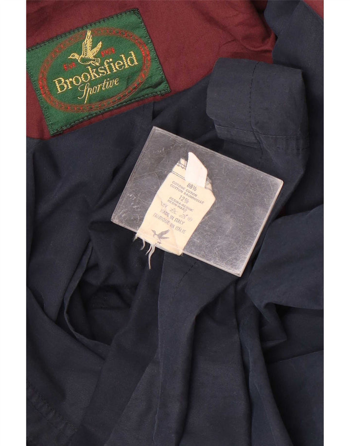 Brooksfield Chaqueta utilitaria con capucha para hombre IT 50 Grande Algodón azul marino