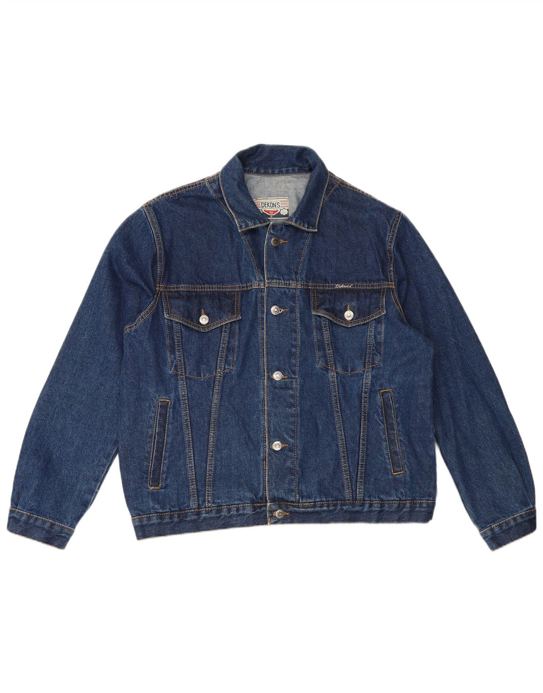 Vintage hombres chaqueta de mezclilla EU 52 XL algodón azul