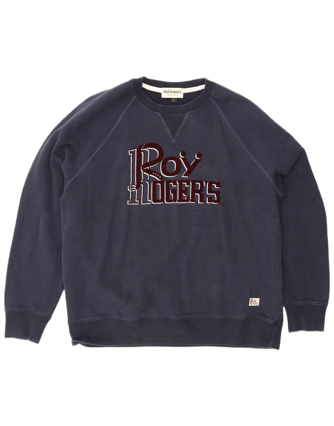 Roy Rogers Sudadera gráfica para hombre Jumper Large Azul marino Algodón