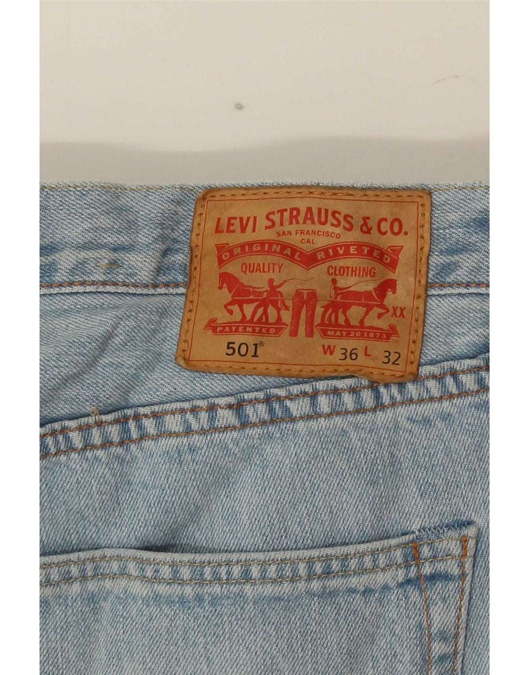 Levi's Hombre 501 Vaqueros Rectos W36 L32 Algodón Azul