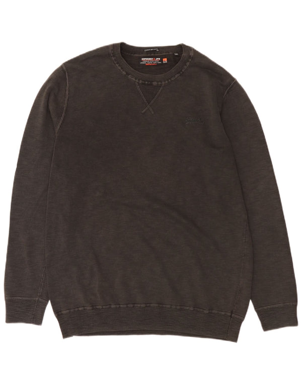 Superdry Hombre Sudadera Jumper 2XL Gris Algodón