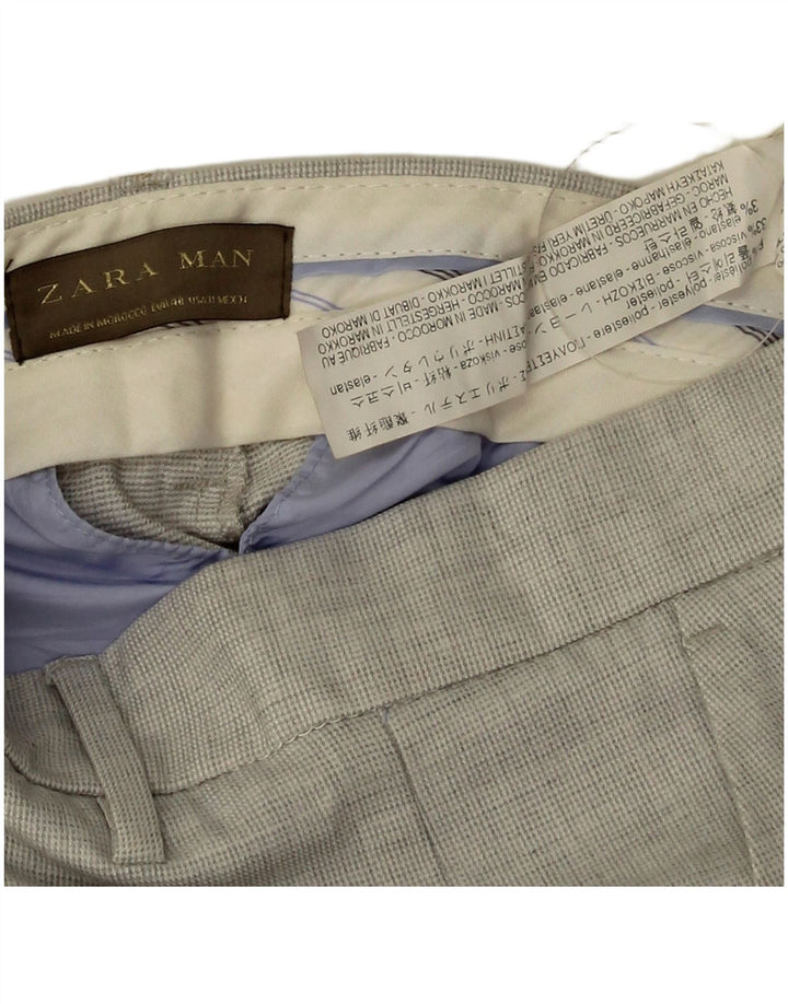 Zara Mens Pegged Chino Pantalones EU 40 Medium W31 L24 Poliéster Gris