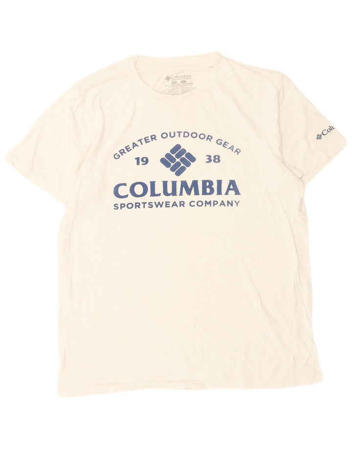 Columbia Camiseta gráfica para hombre Top Medium White Cotton
