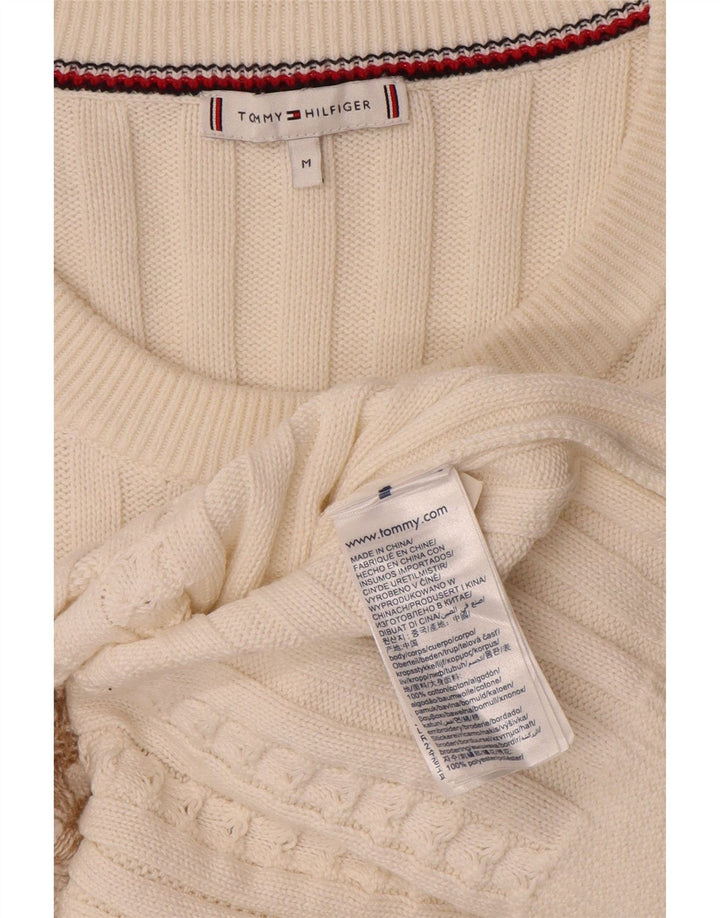 Tommy Hilfiger Suéter gráfico con cuello redondo para mujer UK 40 Mediano Blanco
