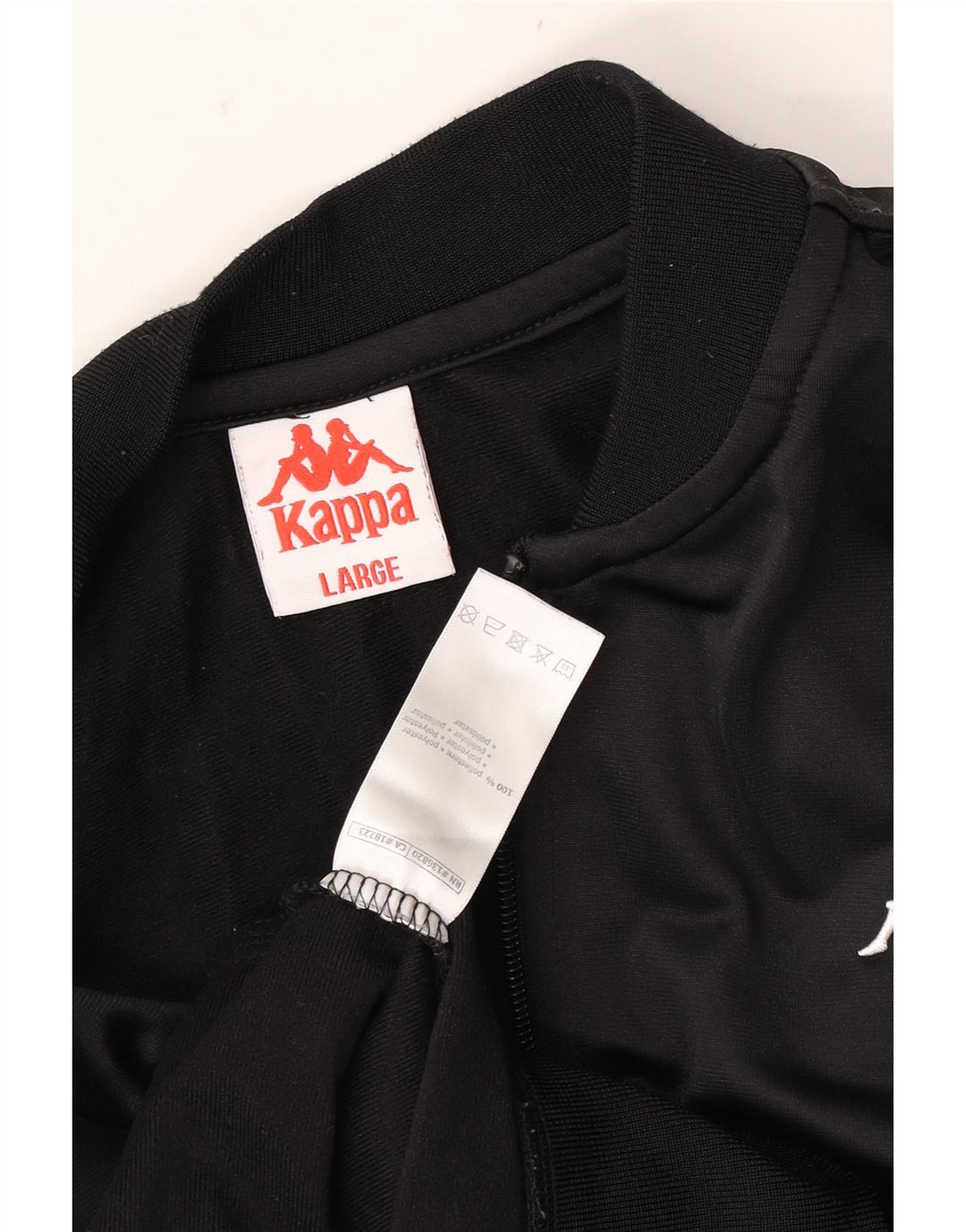 Kappa Mens Graphic Chándal Top Chaqueta Grande Poliéster Negro