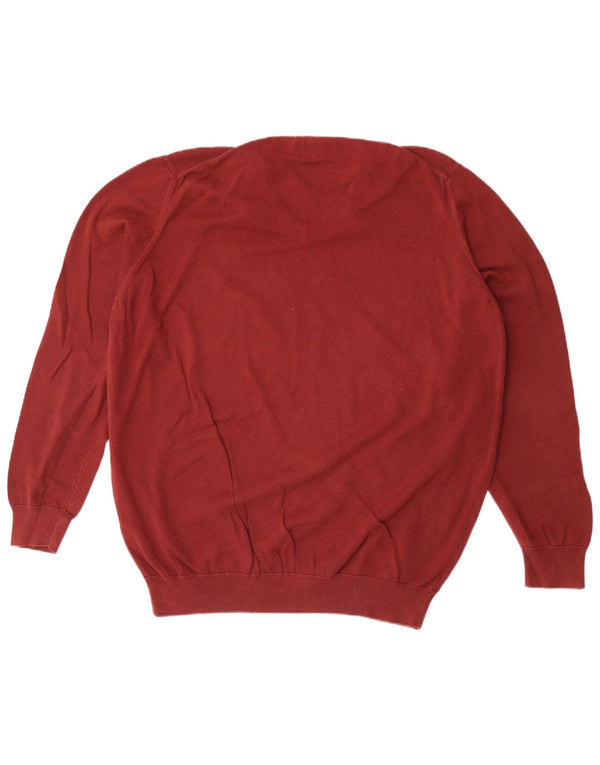 Barbour - Jersey con cuello en V para hombre, talla 2XL, algodón granate